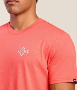 Tops|Graphic T-Shirts | Veece Broken Diamond T-Shirt Cayenne Salmon