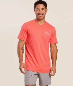 Tops|Graphic T-Shirts | Veece Broken Diamond T-Shirt Cayenne Salmon