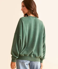 Tops | Modish Rebel Broken Heart Pullover Trekking Green