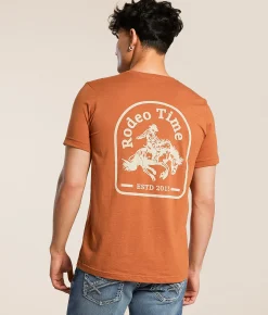 Rodeo Time Bronc Badge T-Shirt Rust Best