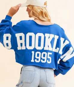 Tops | FITZ + EDDI Brooklyn Cropped Pullover Princess Blue