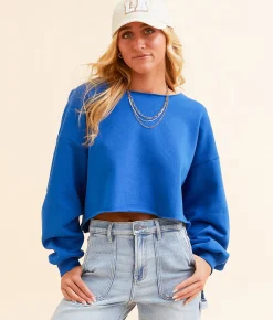 Tops | FITZ + EDDI Brooklyn Cropped Pullover Princess Blue