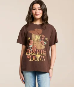Tops | Goodie Two Sleeves Brooks & Dunn Band T-Shirt Brown