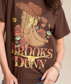 Tops | Goodie Two Sleeves Brooks & Dunn Band T-Shirt Brown
