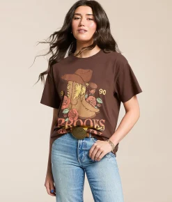 Tops | Goodie Two Sleeves Brooks & Dunn Band T-Shirt Brown