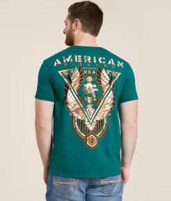 American Fighter Brownlee T-Shirt Atlantic Deep