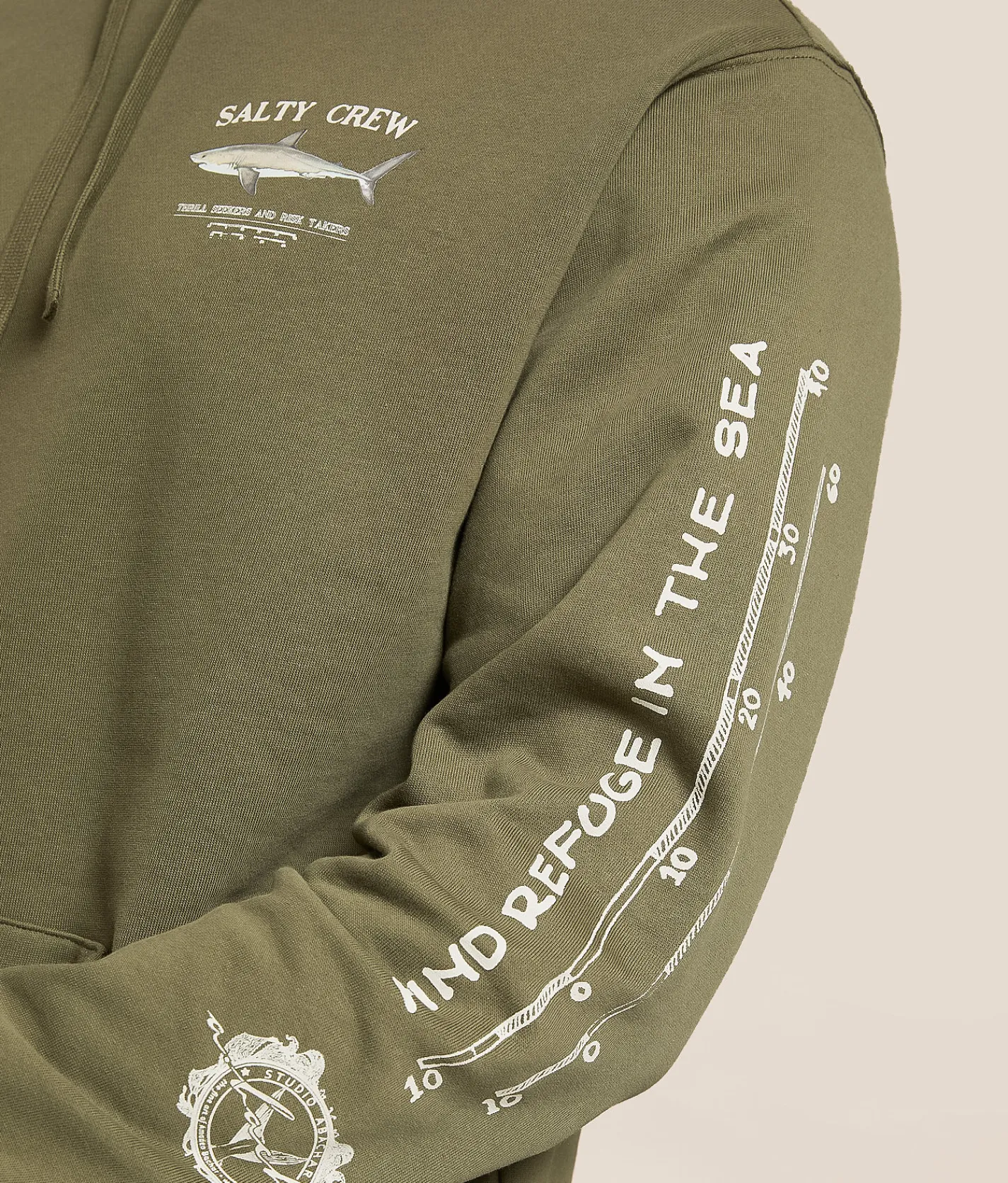 Salty Crew Bruce Hooded Sweatshirt Dusty Olive Online