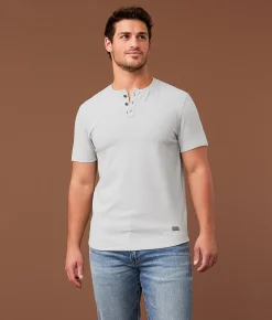 Tops | Outpost Makers Brushed Henley High Rise Cloud Dancer