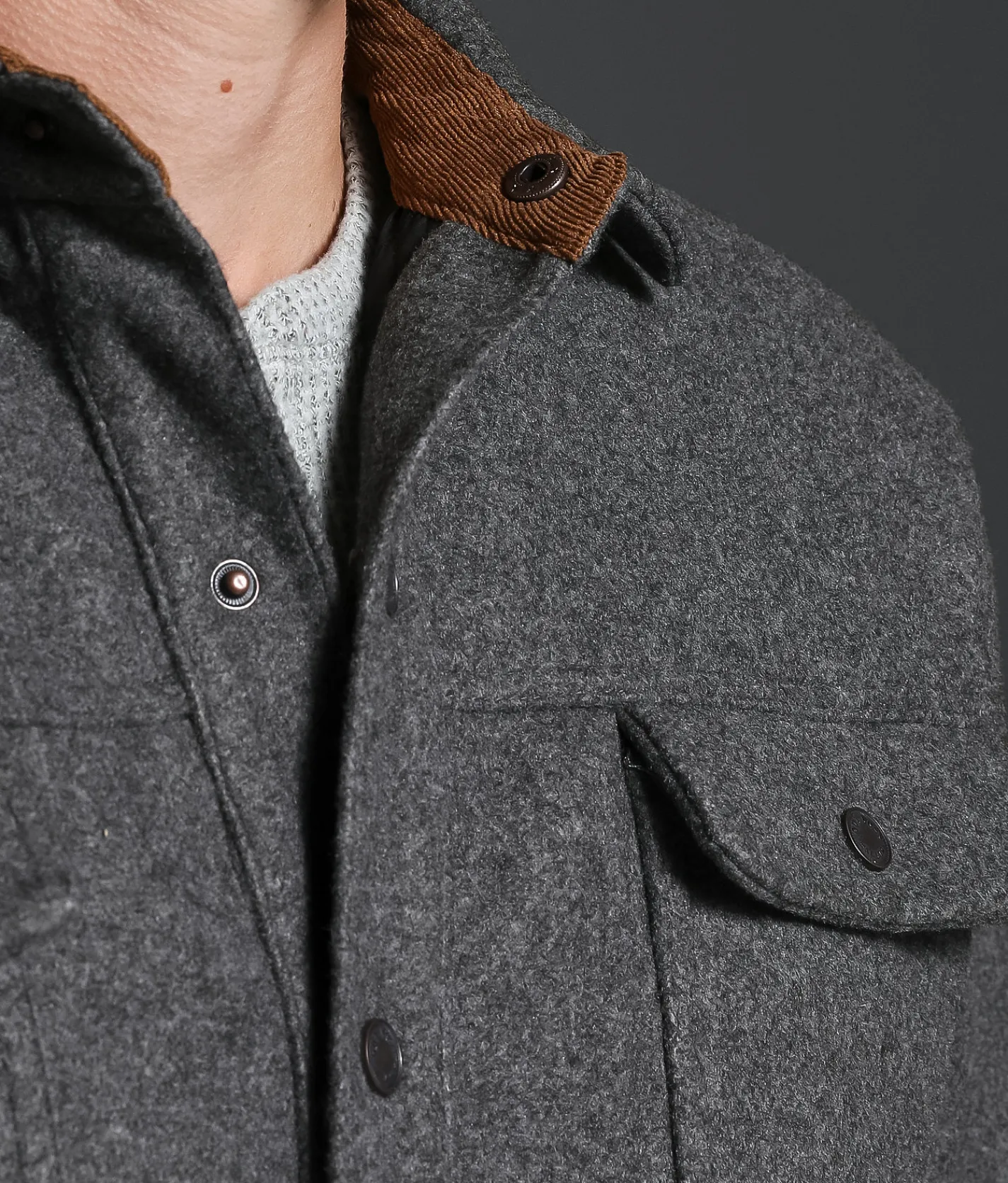 Outpost Makers Brushed Knit Shacket Charcoal Clearance