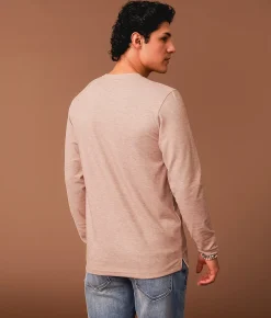 Outpost Makers Brushed Knit Snap Henley Chocolate Fondant New