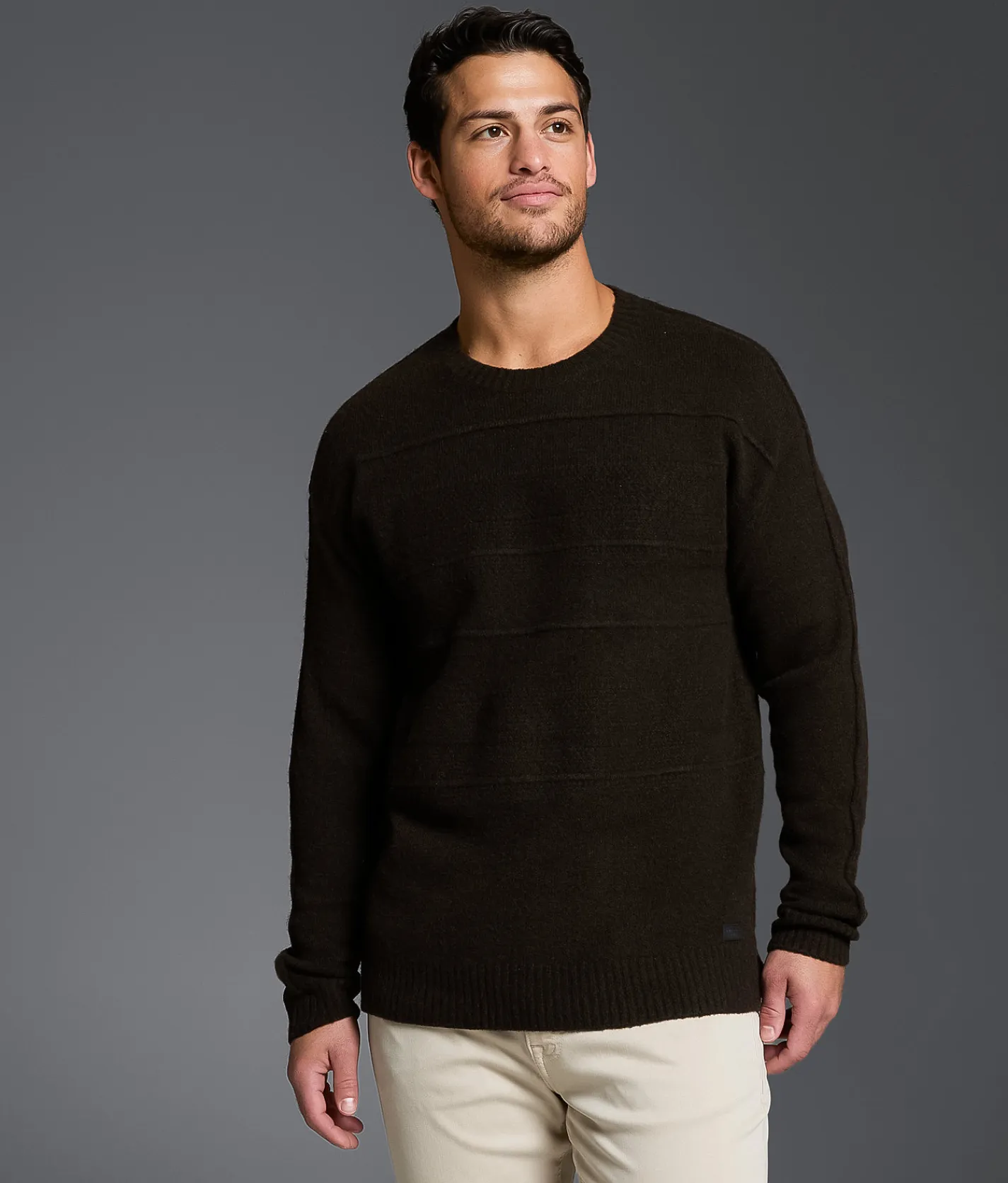 Outpost Makers Brushed Knit Sweater Cocoa Brown Hot