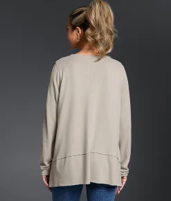 Buckle Black Brushed Knit Top Cobblestone Discount