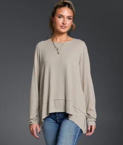 Buckle Black Brushed Knit Top Cobblestone Discount