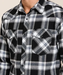 Reclaim Brushed Plaid Athletic Shirt Black Blue Hot