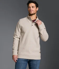 Outpost Makers Brushed Rib Knit Pullover Taupe Hot