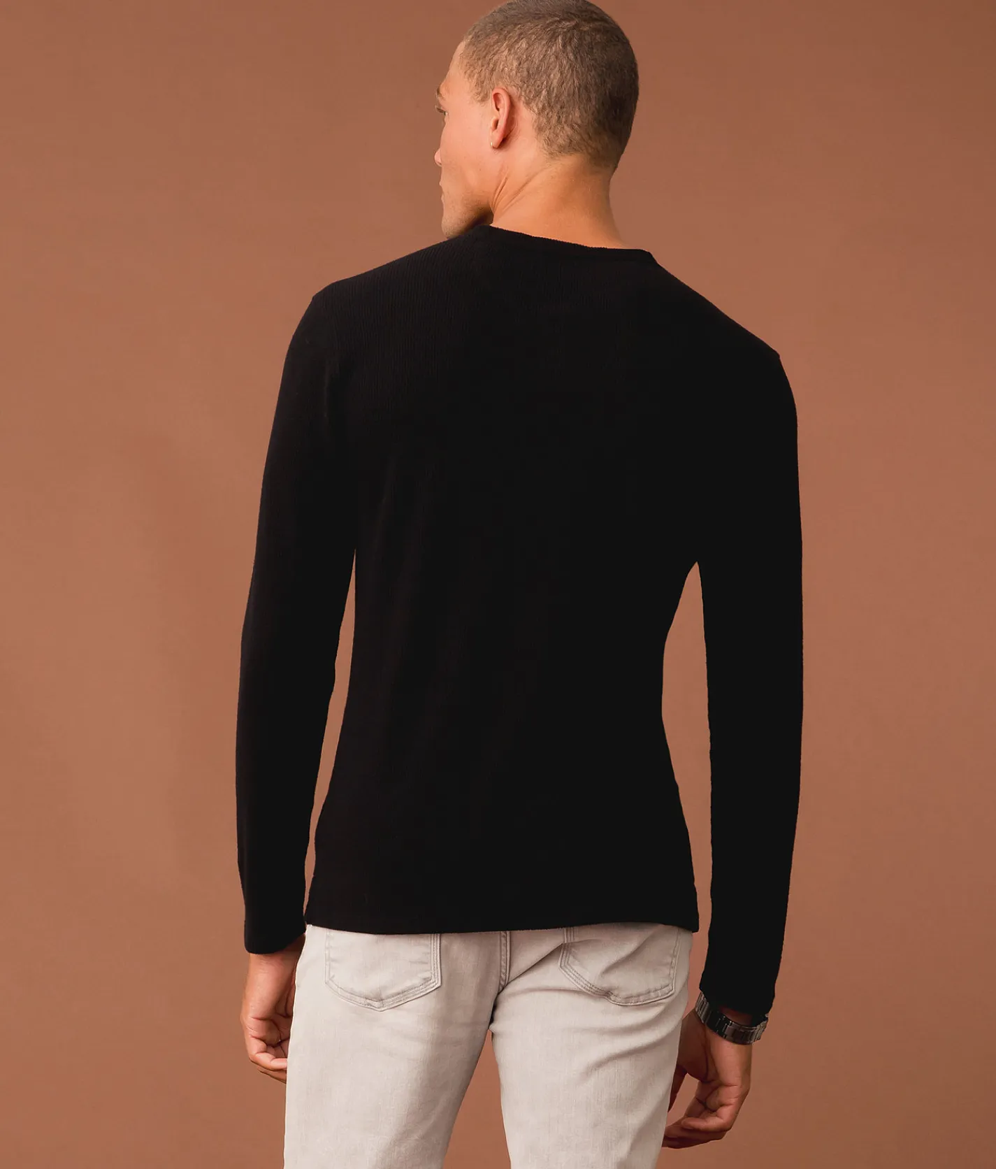 Tops | Outpost Makers Brushed Thermal Henley Black