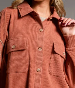 Tops | BKE Brushed Thermal Shirt Ceder Wood