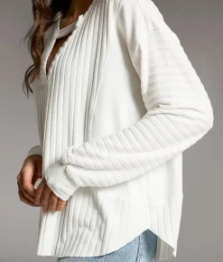 BKE Brushed Wide Rib Top White Hot