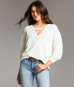 BKE Brushed Wide Rib Top White Hot
