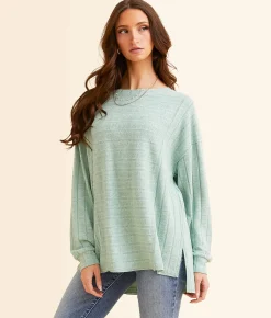 Tops | Daytrip Brushed Wide Rib Top Feldspar