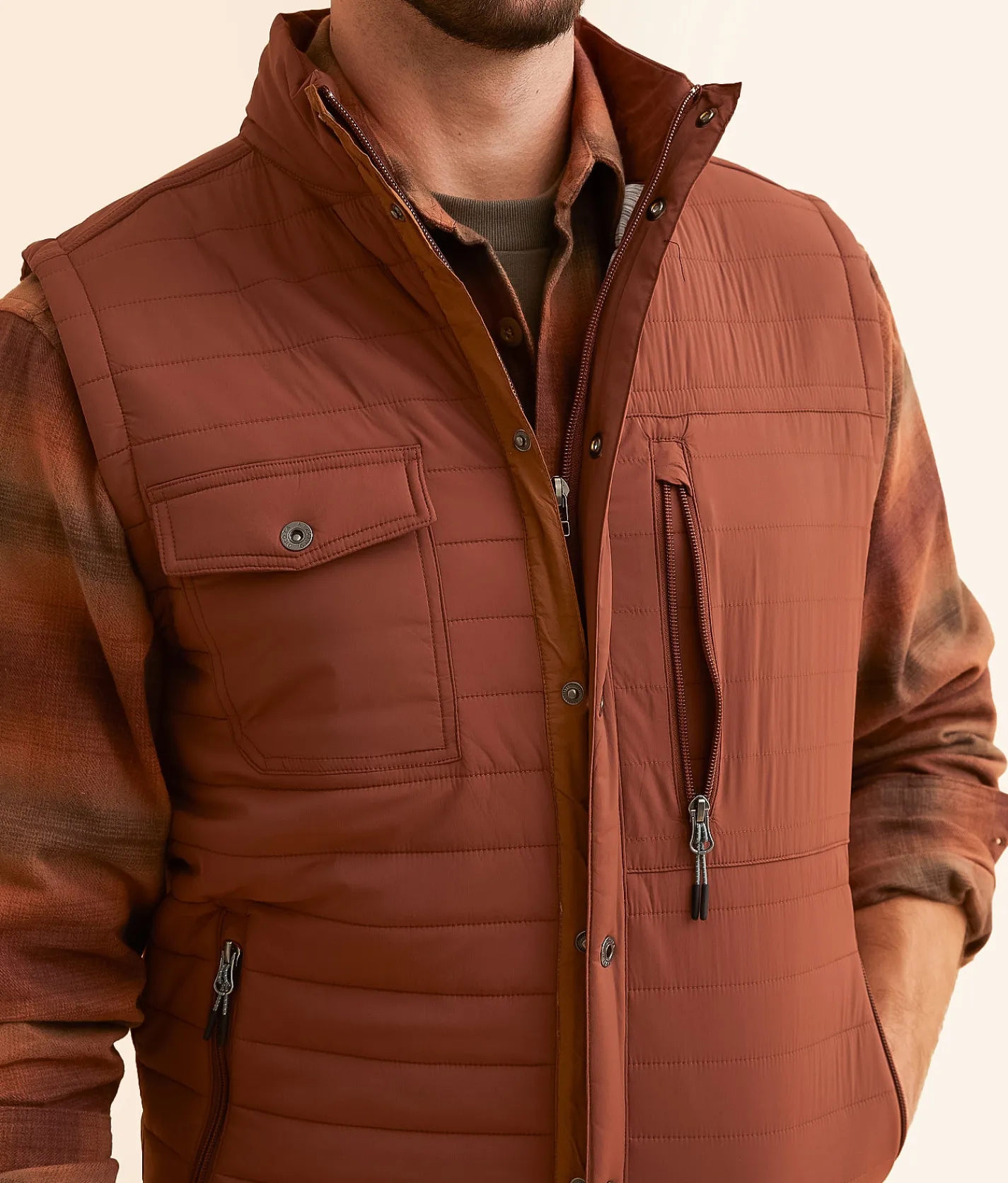 Dakota Grizzly Bryce Puffer Vest Brick Hot