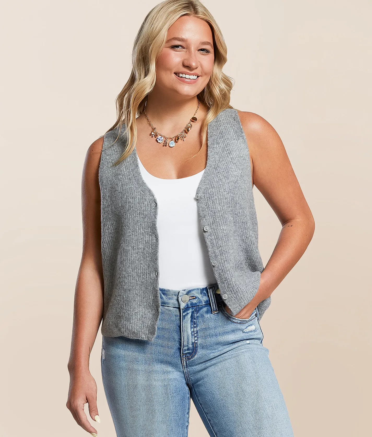 Tops | Z Supply Bryce Sweater Vest Medium Heather Grey