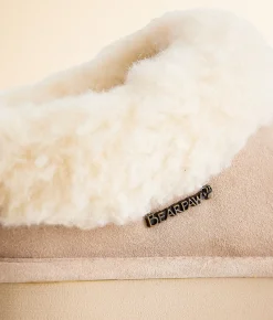 Bearpaw Brynne Platform Suede Slipper Oat New
