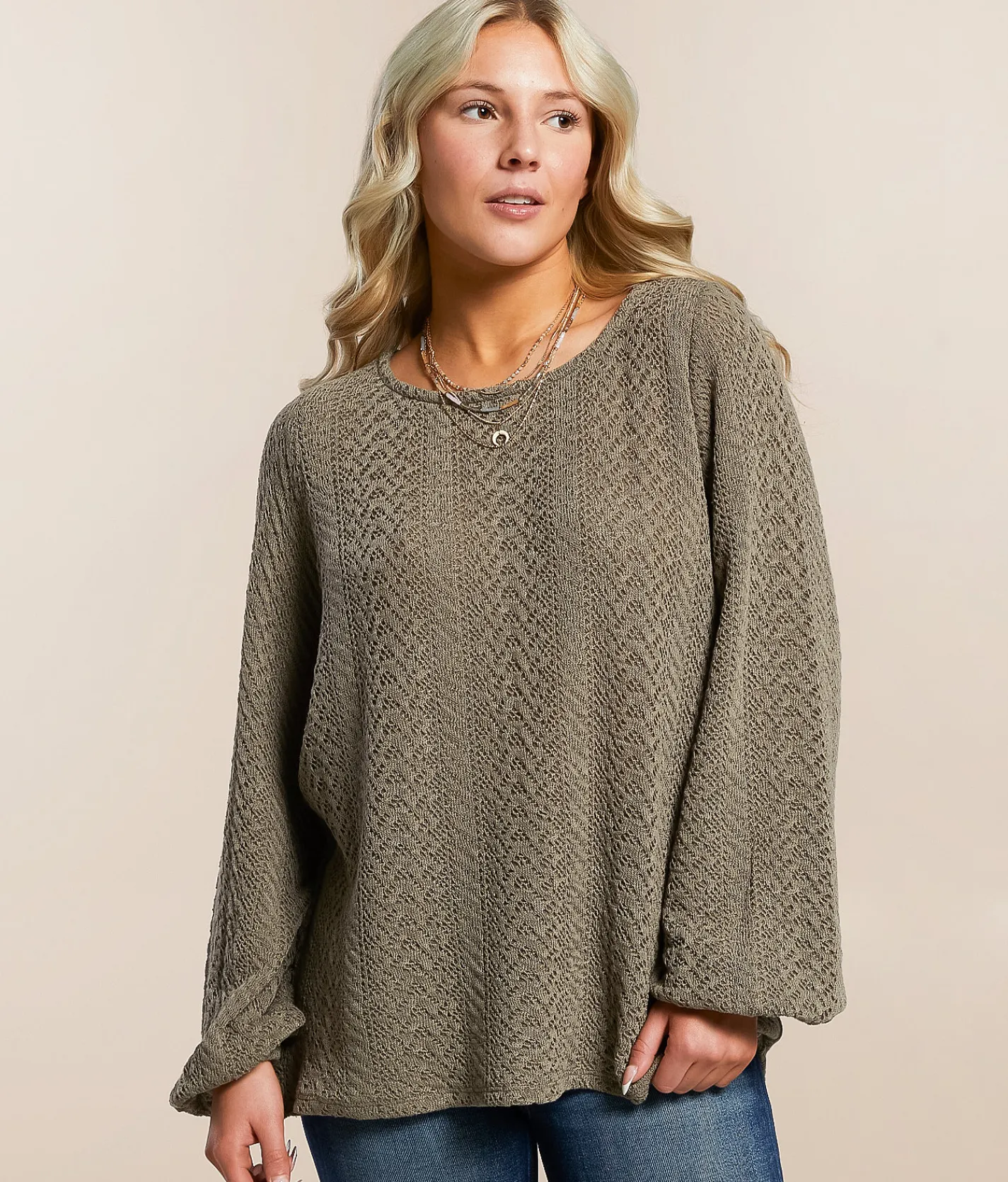 Daytrip Bubble Knit Top Olive Best
