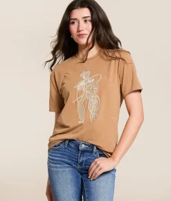 Ariat Buckaroo Boyfriend T-Shirt Toasted Coconut Mineral New