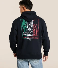 Tops | Ariat Buckin' Baqueno Hooded Sweatshirt Black