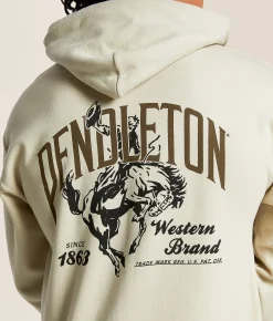 Pendleton Bucking Horse Hooded Sweatshirt Sand