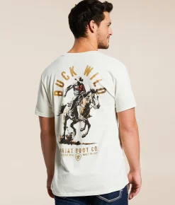 Ariat Buck Wild T-Shirt Silver Birch Sale