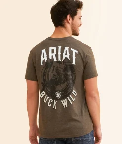Ariat Buck Wild T-Shirt Brown Heather Discount