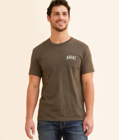 Ariat Buck Wild T-Shirt Brown Heather Discount