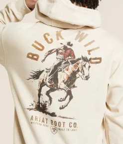 Tops | Ariat Buck Wild Watercolor Hooded Sweatshirt Oatmeal Heather