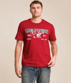Tops|Graphic T-Shirts | True Religion Buddha Arch T-Shirt Trv Red