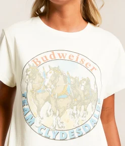 Tops | Life Clothing Budweiser Clydesdales Tomboy T-Shirt White