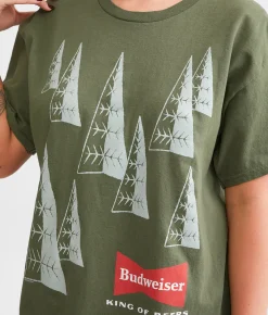 Tops | Junkfood Budweiser Trees T-Shirt Military Green