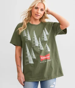 Tops | Junkfood Budweiser Trees T-Shirt Military Green