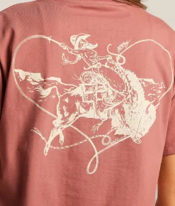 Tops | Hooey Buffalo Heart T-Shirt Mahogany