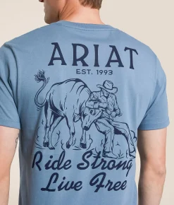Ariat Bulldogger Bro T-Shirt Light Denim Online