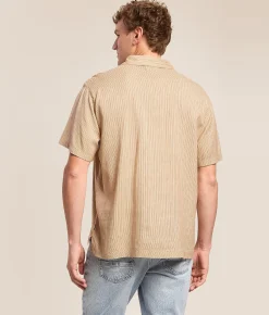 Brixton Bunker Striped Shirt Italian Clay Stripe New