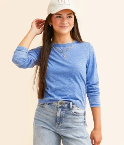 Tops | FITZ + EDDI Burnout Cropped Top Strong Blue