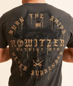 Howitzer Burn The Ships T-Shirt Vintage Black Best