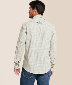 Tops | Gentry County Burst Standard Shirt Cream Tan