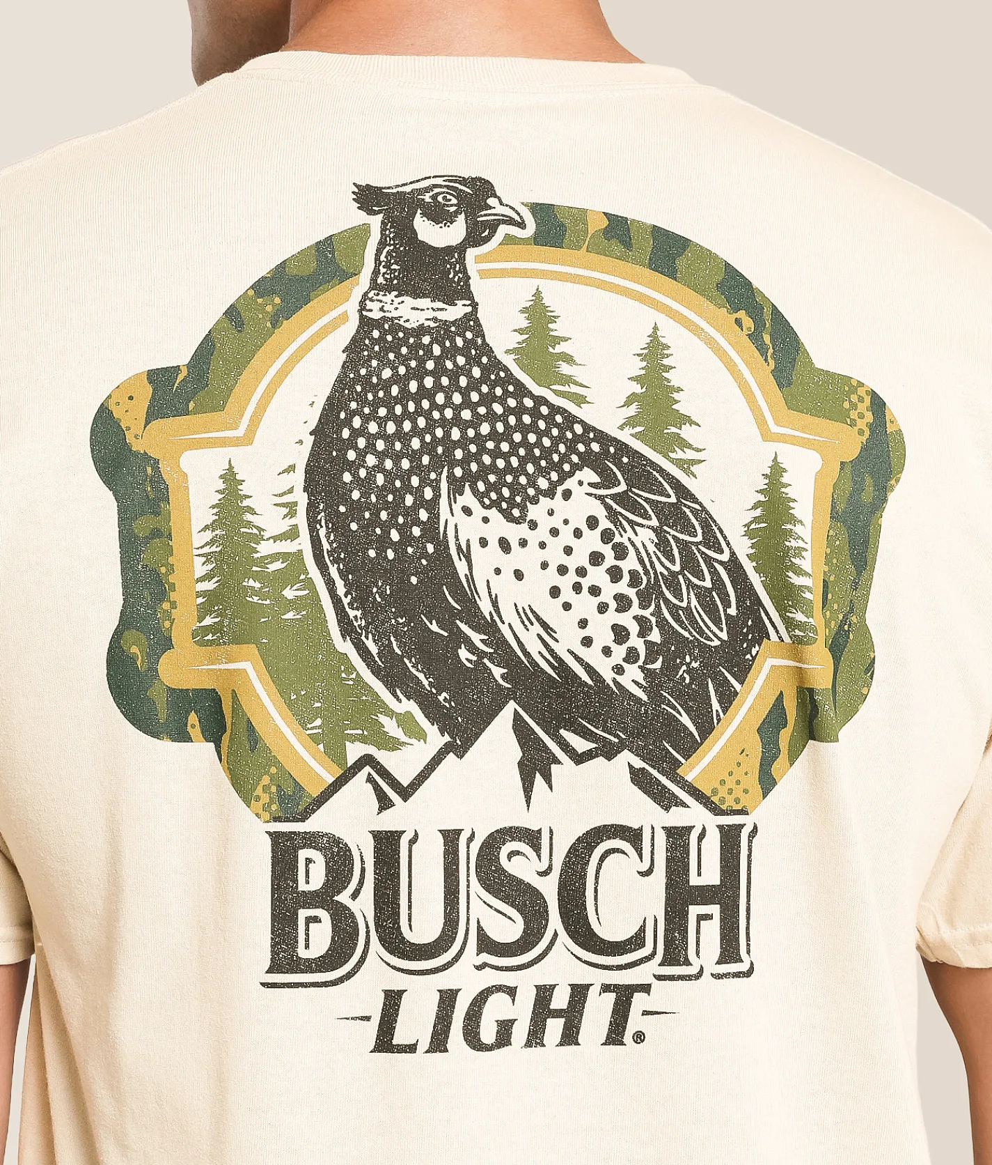 Tops|Graphic T-Shirts | Brew City Busch Camo Can Pheasant T-Shirt Sand