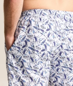 Tropical Bros. Busch Light Bass Lures Stretch Swim Trunks White Discount