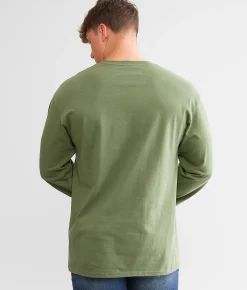 Brew City Busch Light Blue Collar T-Shirt Military Green Sale