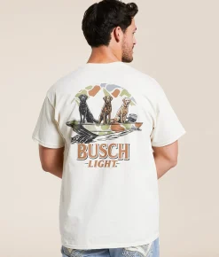 Tops|Graphic T-Shirts | JEDCo Busch Light Boat Dogs T-Shirt Natural