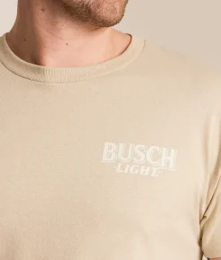 Tops|Graphic T-Shirts | JEDCo Busch Light Boat Dogs T-Shirt Sand